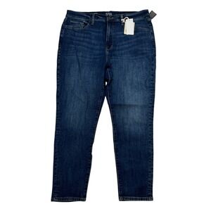 NWT ANA A.N.A A New Approach High Rise Skinny Ankle Denim Blue Jeans Sz 16 Dark